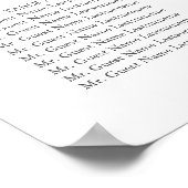 Rose Gold Leaves Fall Wedding Seating Chart Poster (Ecke)