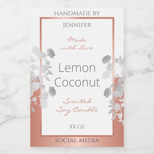 Rose Gold Lebensmitteletikett (Einzelnes Label)