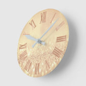 Rose Gold Lemon Glitter Minimal Metal Roman Numer Runde Wanduhr (Winkel)