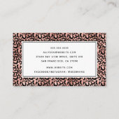 Rose Gold Leopard Business Card Visitenkarte (Rückseite)