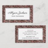 Rose Gold Leopard Business Card Visitenkarte (Vorne/Hinten)