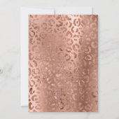 Rose Gold Leopard Glam Foil 21. Geburtstag Einladung (Rückseite)