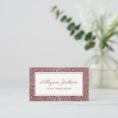 Rose Gold Leopard Glitzer Business Card Visitenkarte (Stehend Vorderseite)