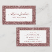 Rose Gold Leopard Glitzer Business Card Visitenkarte (Vorne/Hinten)