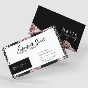 Rose Gold Leopard Hallo wunderschöne Add your logo Visitenkarte
