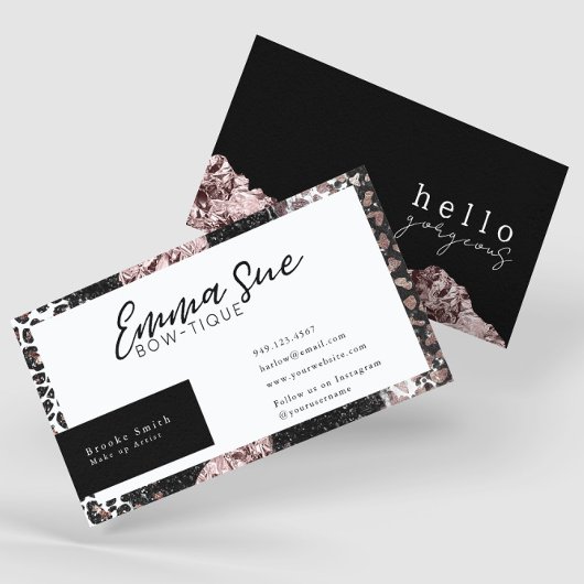 Rose Gold Leopard Hallo wunderschöne Add your logo Visitenkarte