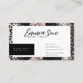 Rose Gold Leopard Hallo wunderschöne Add your logo Visitenkarte (Rückseite)