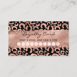 Rose Gold Leopard-Pinselstrich-Folie Treue Visitenkarte