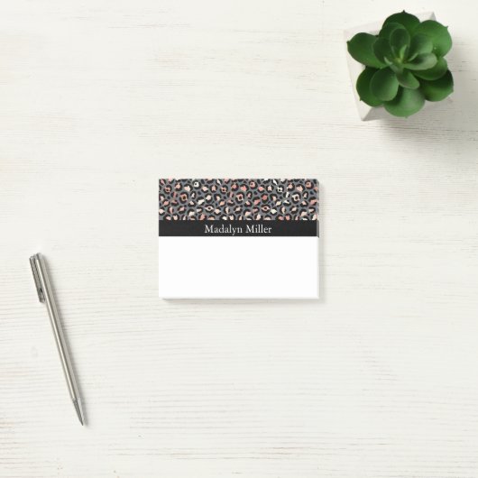 Rose Gold Leopard Post-it Klebezettel (Büro)