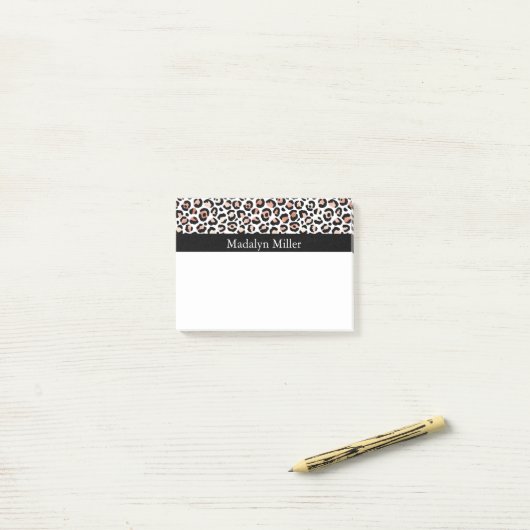 Rose Gold Leopard Post-it Klebezettel (Auf Schreibtisch)