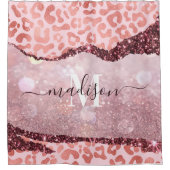 Rose Gold Leopard Print Duschvorhang (Vorderseite)