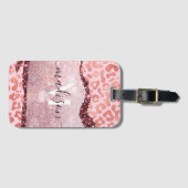 Rose Gold Leopard Print Gepäckanhänger (Vorderseite (Horizontal))