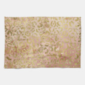 Rose Gold Leopard Print Geschirrtuch (Horizontal)