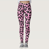 Rose Gold Leopard Print Gym Leggings (Vorderseite)