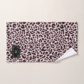 Rose Gold Leopard Print Monogram Luxus Handtuch Se Badhandtuch Set (Handtuch)