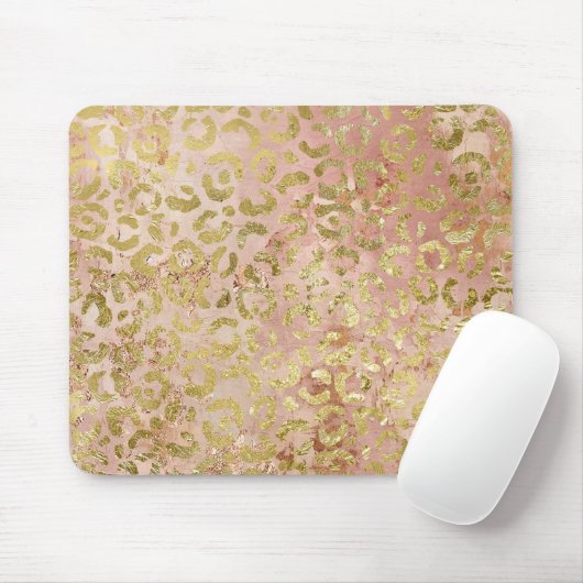 Rose Gold Leopard Print Mousepad (Mit Mouse)