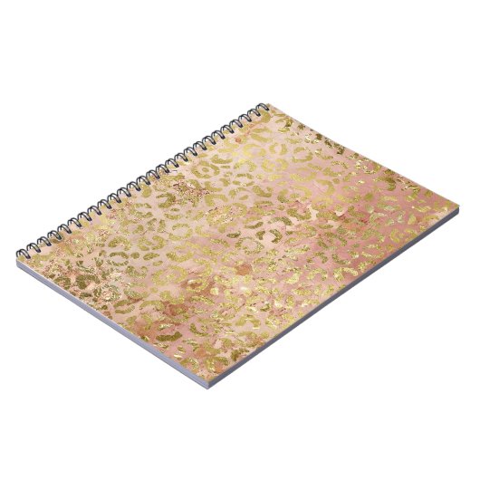 Rose Gold Leopard Print Notizblock (Linke Seite)