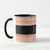Rose Gold Leopard Print Personalisiert Tasse (Links)