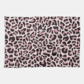 Rose Gold Leopard Print Retro Küchentücher Handtuc (Horizontal)