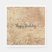 Rose Gold Leopard Print Serviette (Vorderseite)