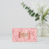 Rose Gold Leopard Print Visitenkarte (Stehend Vorderseite)