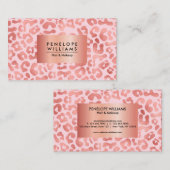 Rose Gold Leopard Print Visitenkarte (Vorne/Hinten)