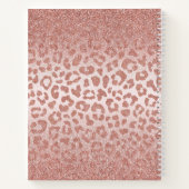 Rose Gold Leopard Spots Glittery Gradient Notebook Notizblock (Rückseite)