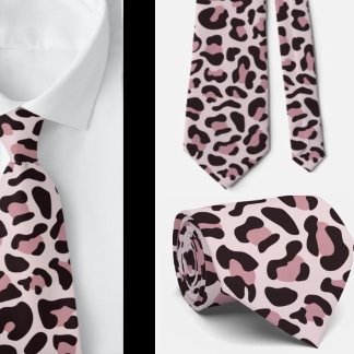 Rose Gold Leopardenprint Herren Hochzeiten Punk Krawatte
