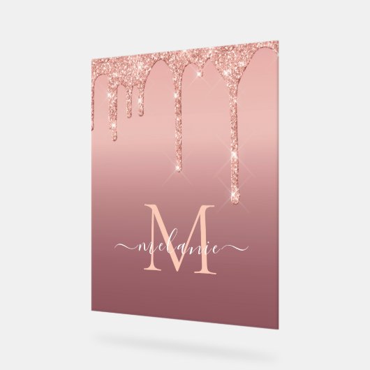 Rose Gold-Letter-Name Akrylzeichen Acrylschild (Winkel)