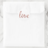 Rose Gold Liebe Aufkleber, Folie Schriftart Runder Aufkleber (Tasche)