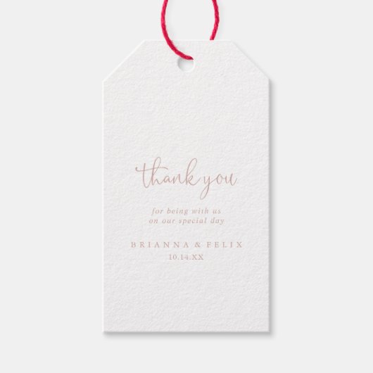 Rose Gold Liebe Extravagante Script Hochzeit Viele Geschenkanhänger (Vorderseite)