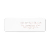 Rose Gold Liebe Extravagante SkriptRücksendeadress (Vorne)