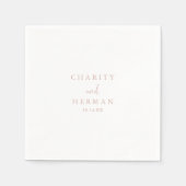 Rose Gold Liebe Extravagantes Drehbuch Hochzeit Na Serviette (Vorderseite)