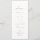 Rose Gold Liebe Extravagantes Script Hochzeitsprog Programm (Vorderseite)
