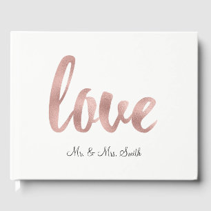 Rose Gold Liebe Gästebuch, Folie Schriftart Gästebuch