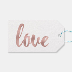 Rose Gold Liebe Geschenketiketten, Folie Schriftar Geschenkanhänger