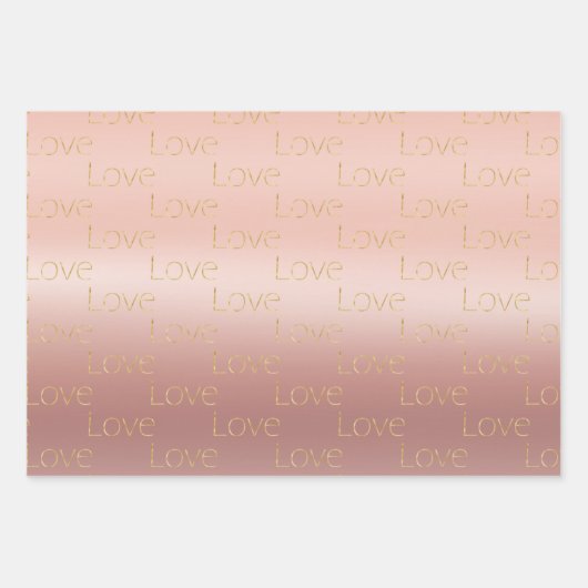 Rose Gold Liebe Geschenkpapier Set (Vorderseite 2)