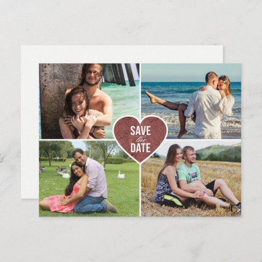 Rose Gold Liebe Hochzeit speichern Sie das Datum Ankündigungspostkarte (Vorne/Hinten)