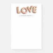 Rose Gold LIEBE | PERSONALISIERT Post-it Klebezettel (Vorderseite)