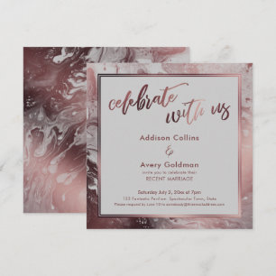 Rose Gold & Light Gray Marble Celebrate mit uns Einladung