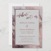 Rose Gold & Light Gray Marble Celebrate mit uns Einladung (Vorderseite)