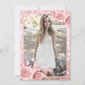 Rose Gold Lights Foto Überraschung Sweet 16 Einladung (Rückseite)