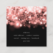 Rose Gold Lights Nails Techniker Quadratische Visitenkarte (Rückseite)