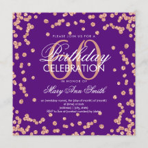 Rose Gold Lila 60. Geburtstag Glitzer Confetti