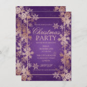 Rose Gold Lila Fossil Snowflakes Party Einladung (Vorne/Hinten)
