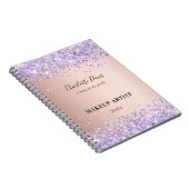 Rose Gold lila Glitzer Namenssignatur Notizblock (Rechte Seite)