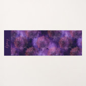 Rose Gold Lila Mandala Galaxy Celestial Yogamatte (Rückseite (Horizontal))