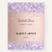 Rose Gold lila Namenssignatur Notizblock (Vorderseite)