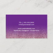 Rose Gold Lila Ombre Eyelash Extensions Salon Visitenkarte (Rückseite)