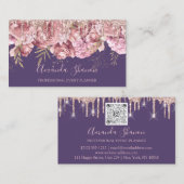 Rose Gold Lila Rose Logo-Event-Plan QRCODE Visitenkarte (Vorne/Hinten)